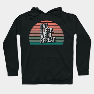 Vintage Retro Quote Eat Sleep Repaet Inspiration Hoodie